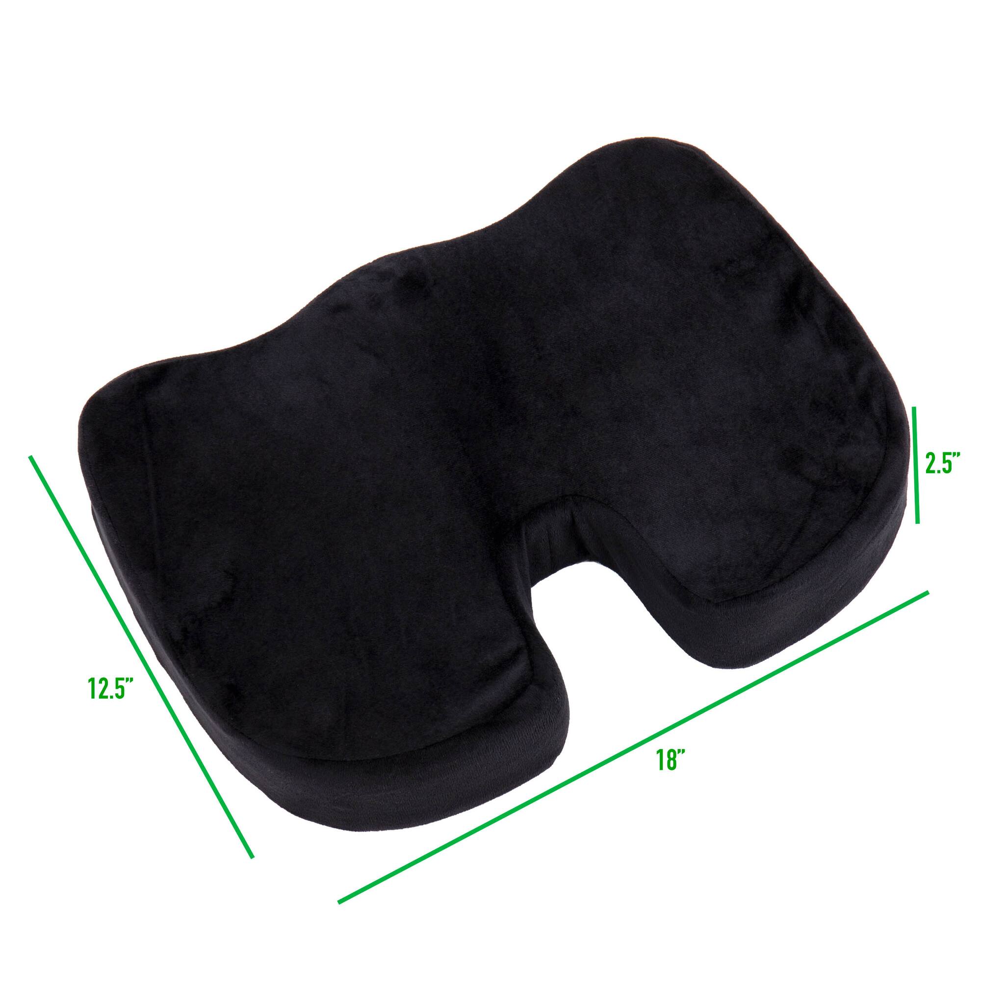 Mind Reader 18" Black Back Relief Memory Foam Seat Cushion